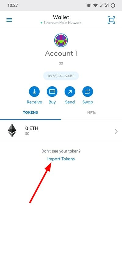 import tokens mobile