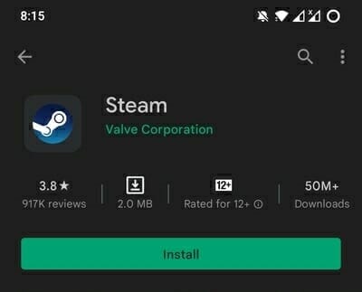 install steam app