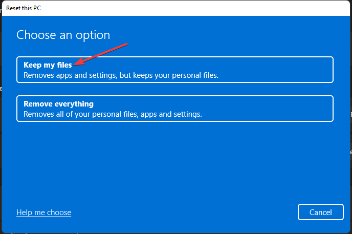 Keep my files option event id 41 windows 11