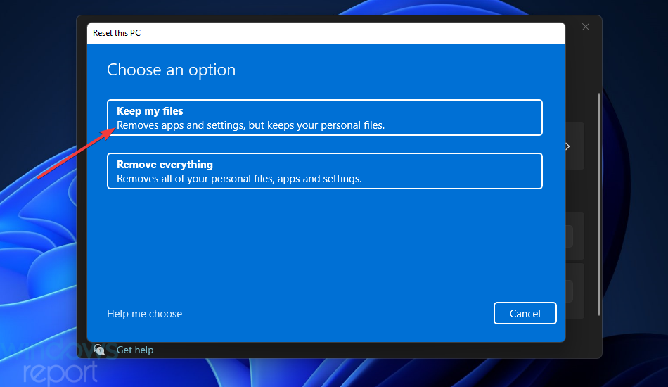 Keep my files option Windows Update Something went wrong Windows 11