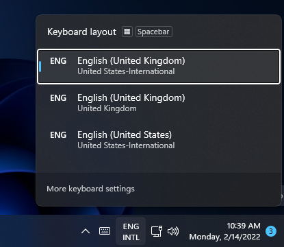 Keyboard layout options keyboard layout windows 11