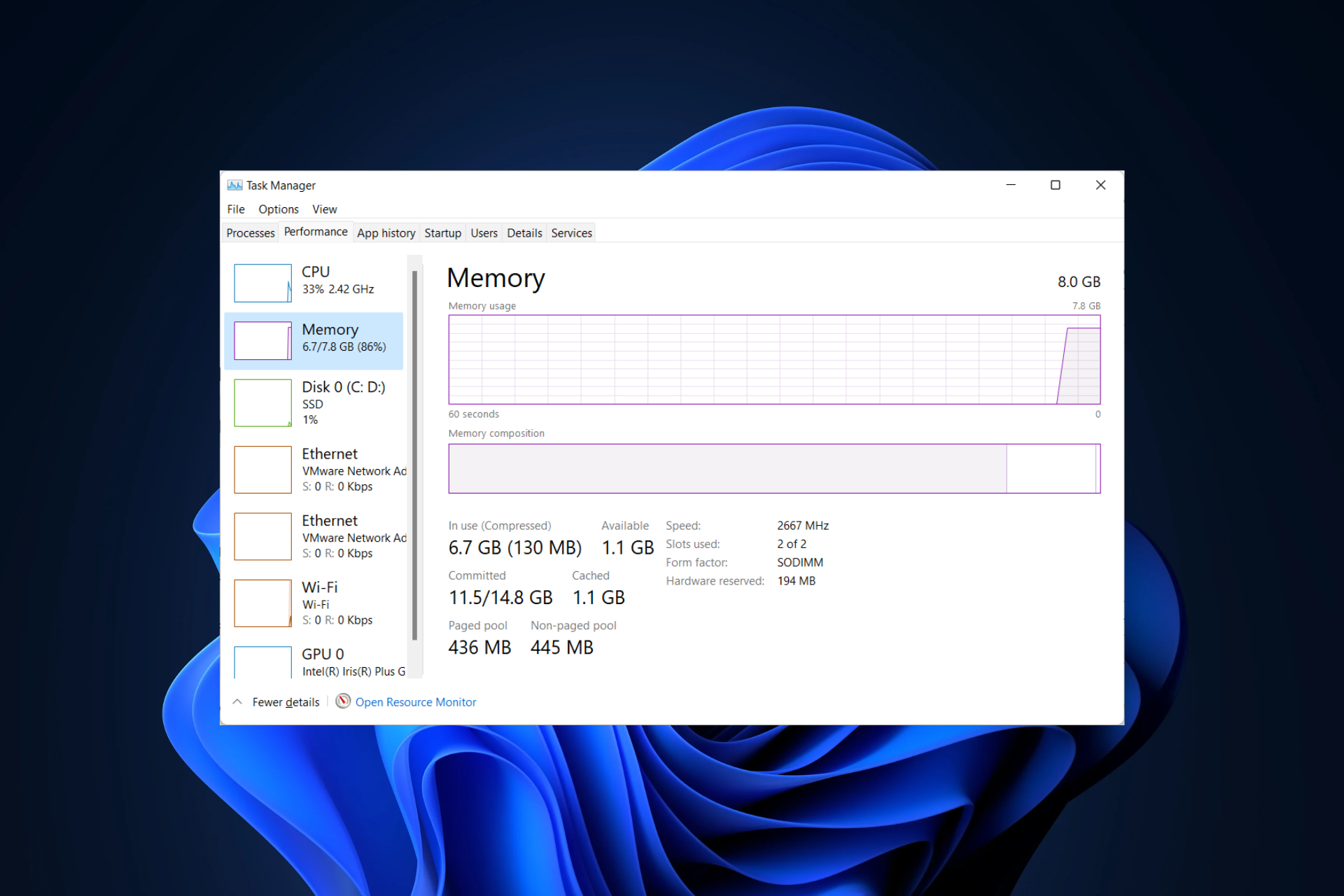 memory-low-w11 your computer is low on memory windows 11