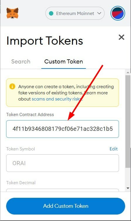 metamask not showing tokens details