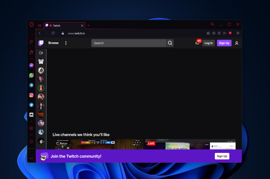 opera-gx-w11 twitch not saving streams