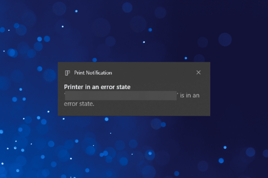 fix printer in error state in windows
