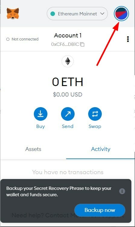 profile metamask not showing tokens