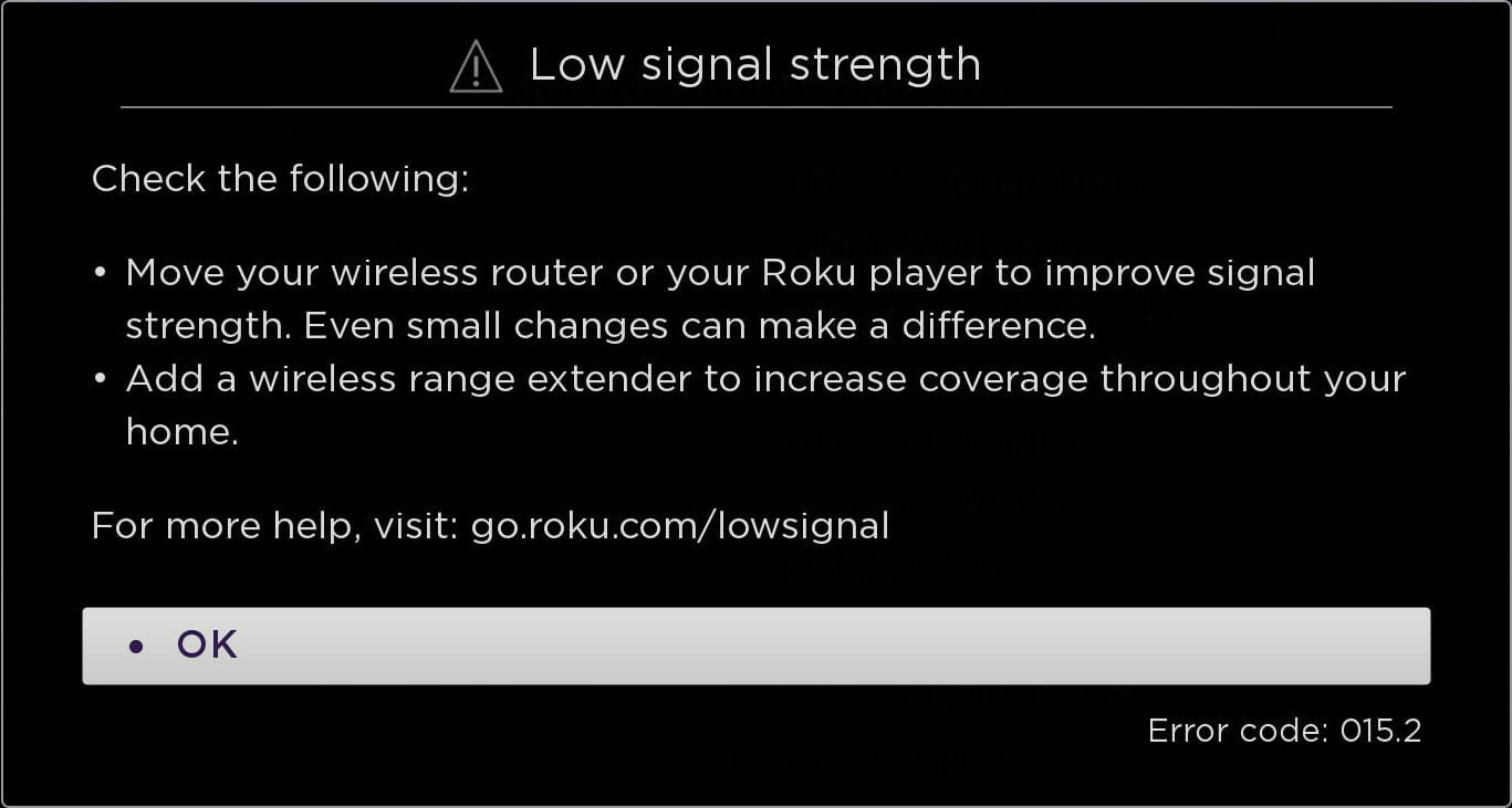 roku connected to wi-fi but nor working signal