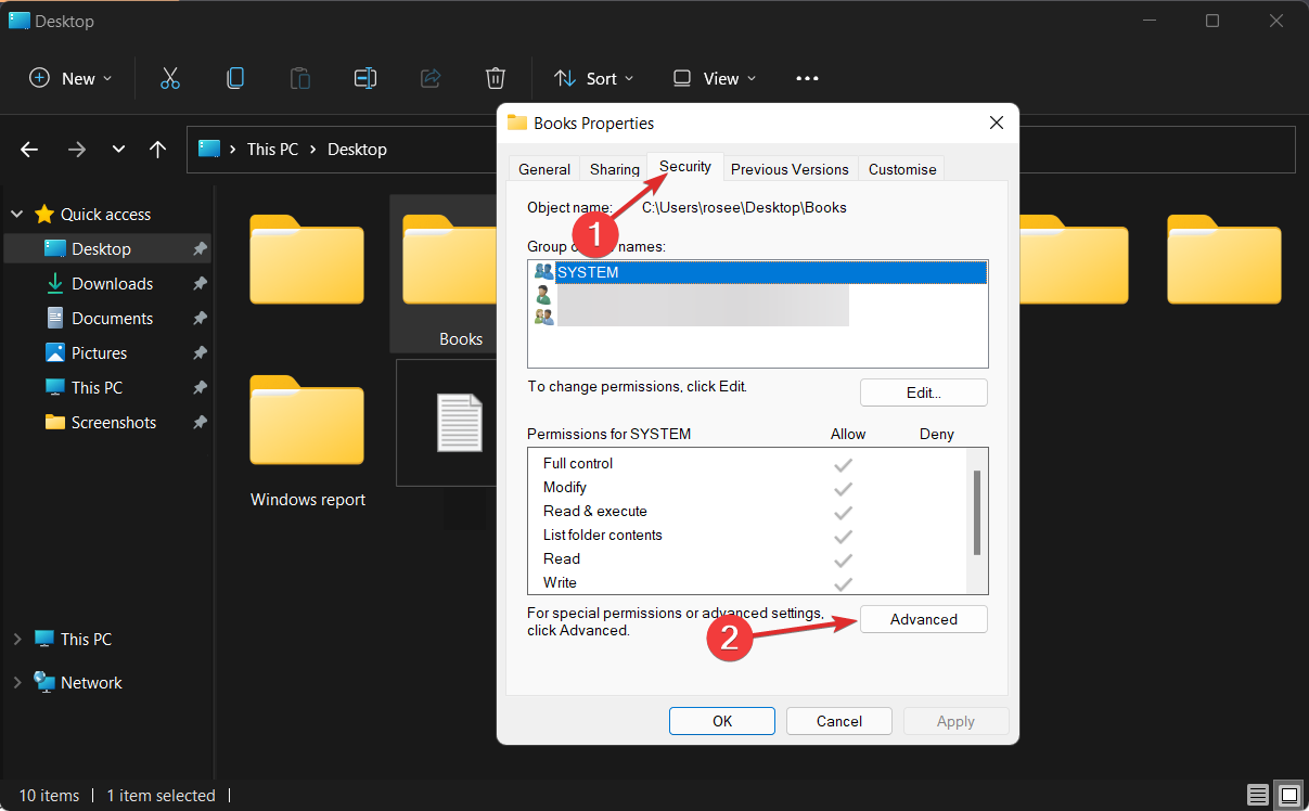 security-advanced take ownership of folder windows 11