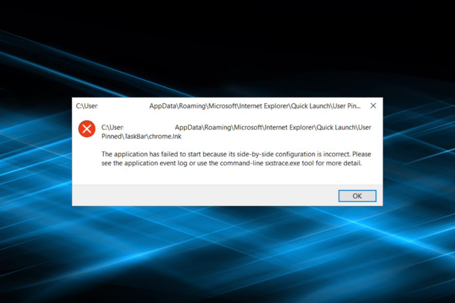 fix side by side configuration is incorrect error in Windows 10 and 11