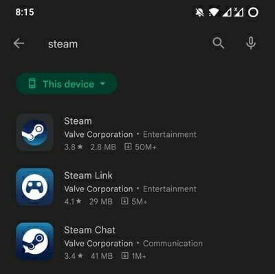 steam search play store