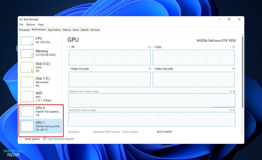 gpu task manager nvidia graphics card not detected windows 11