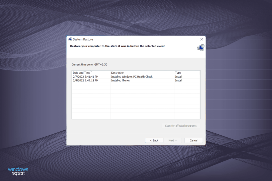 Undo system restore in Windows 11