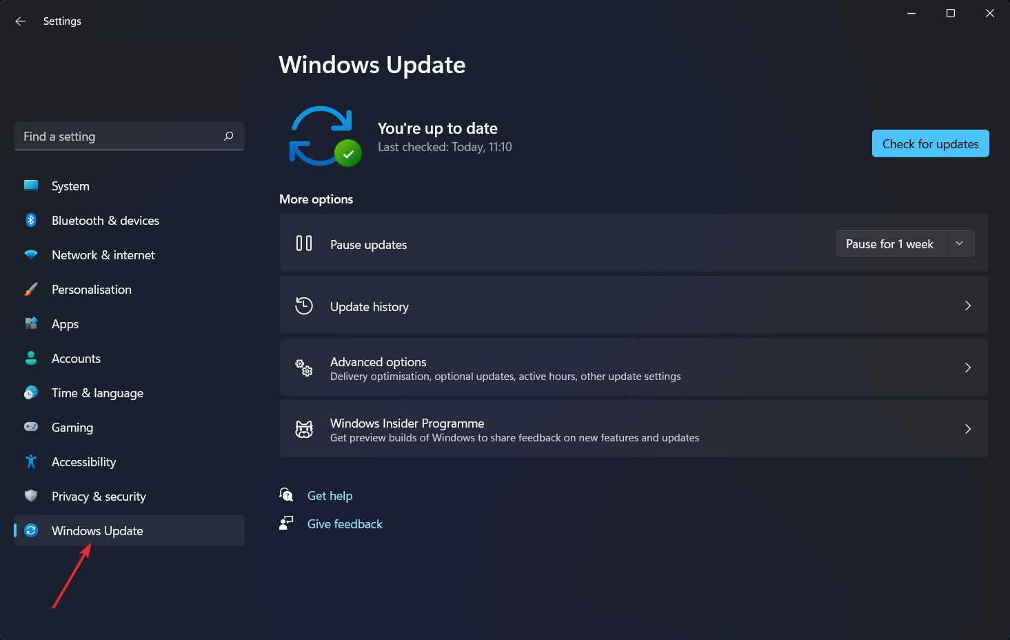 La frecuencia de actualización dinámica de Windows Update Windows 11 no funciona
