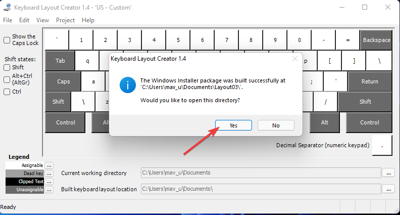 Yes option keyboard layout windows 11