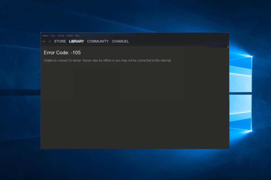 105-steam steam error code 105