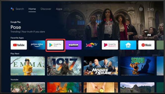 Open Google Play Store in your Android TV