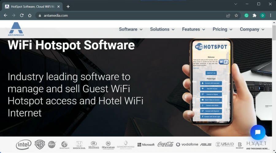Wi-Fi hotspot software Antamedia