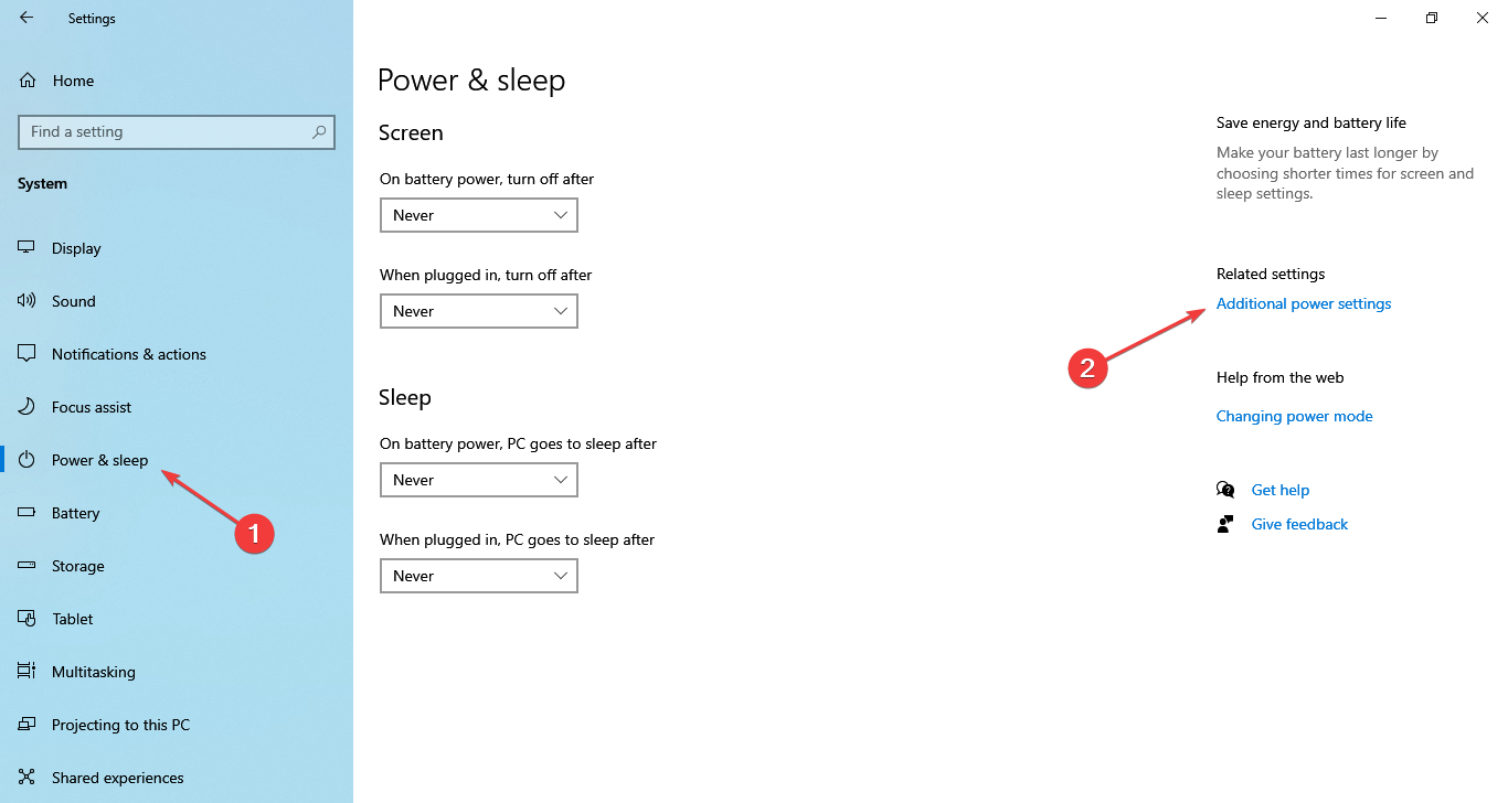 Additional power settings to fix brightness option not available in windows 10