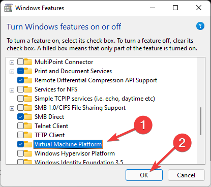 Enabling Virtual Machine to fix Windows 11 WSL error 