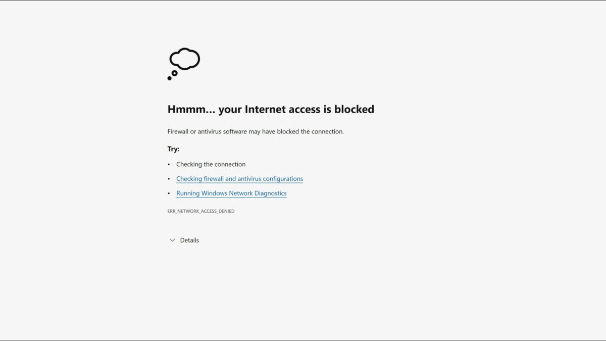 Proč můj notebook říká, že můj přístup k internetu je blokován?
