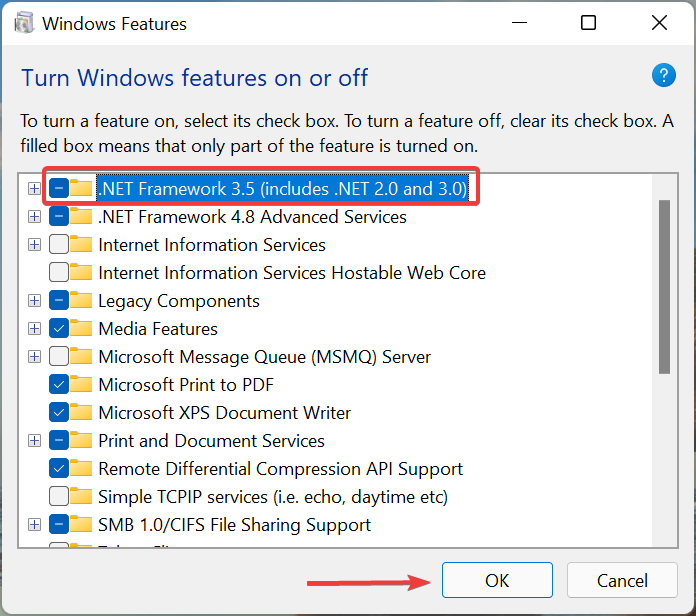.NET Framework 3.5 to fix 0xc00007b error windows 11
