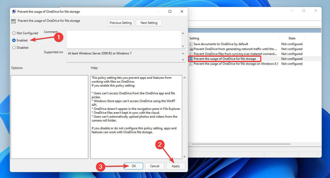 Prevent the usage of OneDrive for file storage to fix pfn error in windows 11