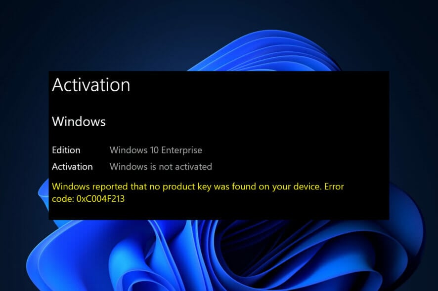 activation-error windows 11 activation error 0xc004f213
