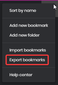 Export bookmarks