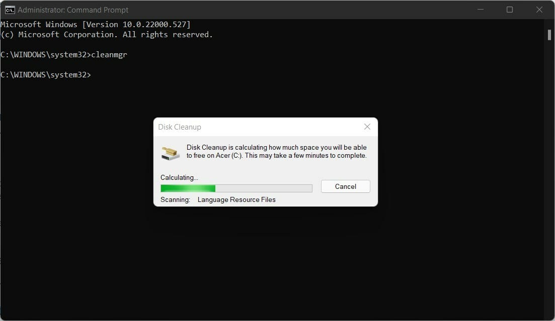 disk cleanup check