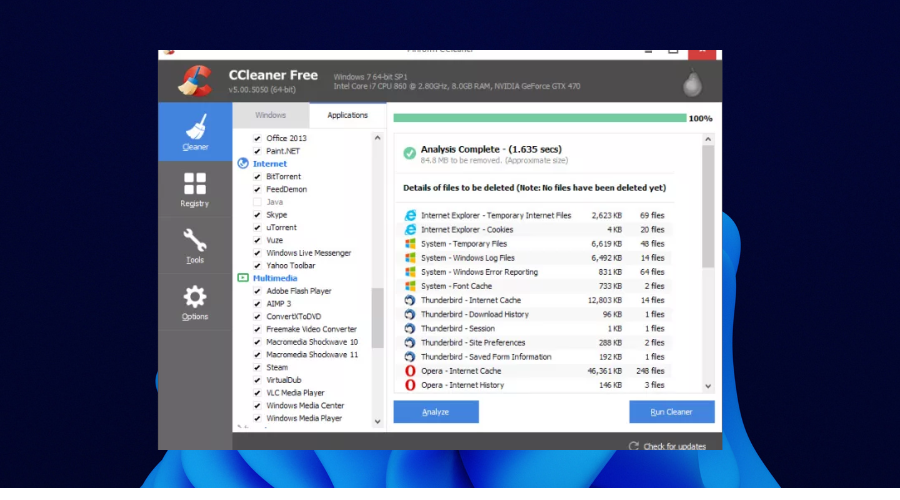 ccleaner free pc optimization software