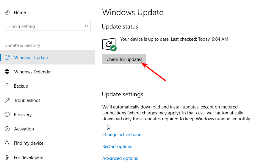 check for updates white screen of death windows 10