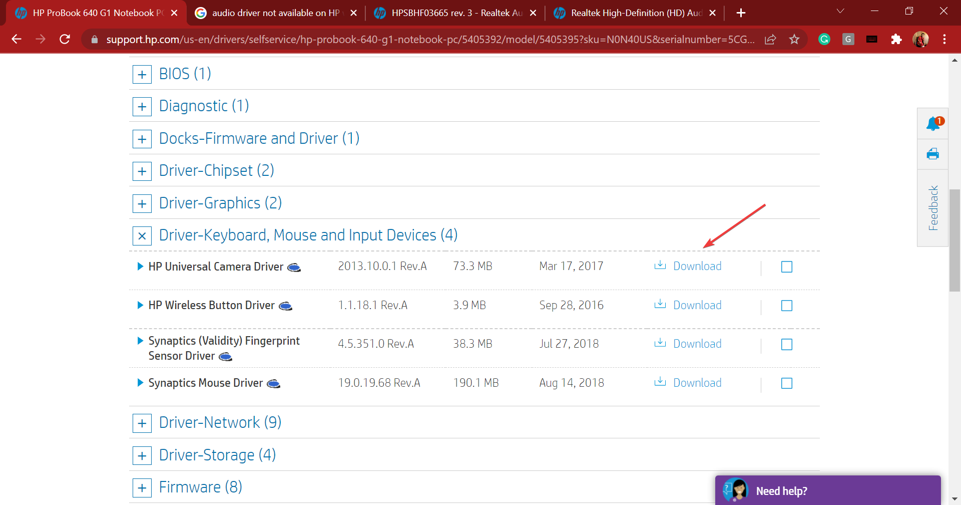 Realtek Windows 11 サウンド ドライバーのダウンロードをクリックします。 