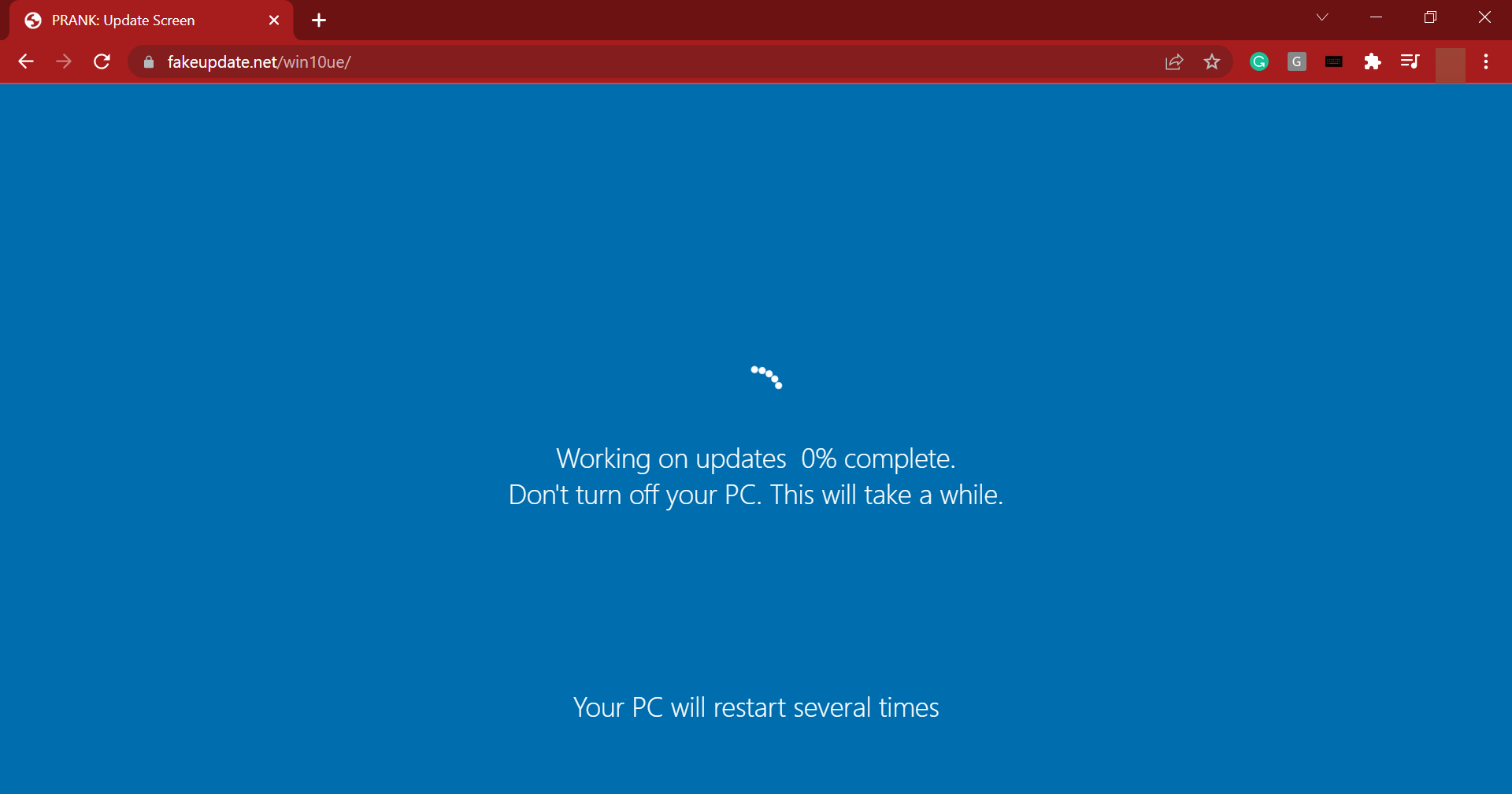 Fake update to create Windows 11 error pranks