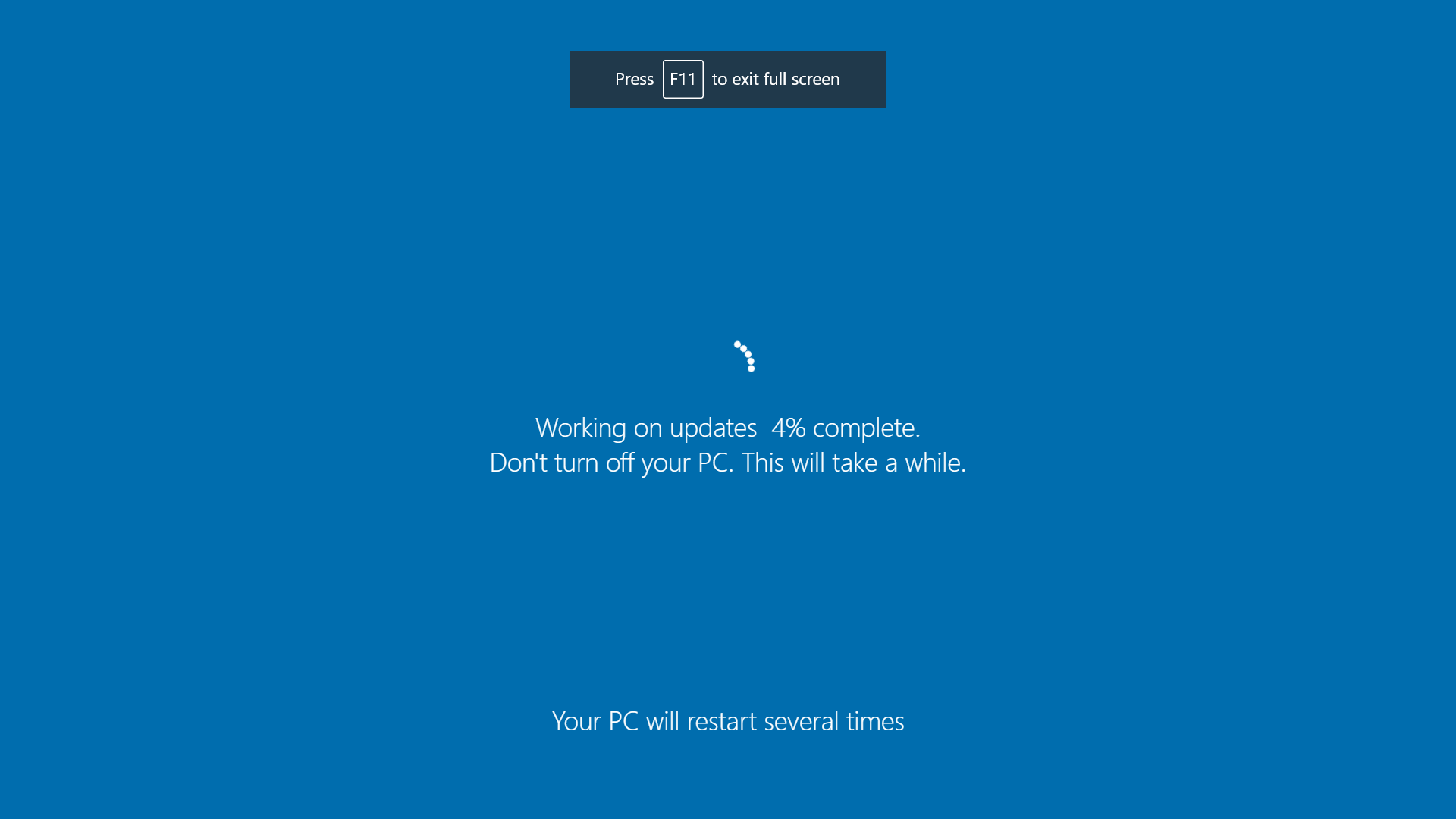 fake update full screen for Windows 11 error pranks