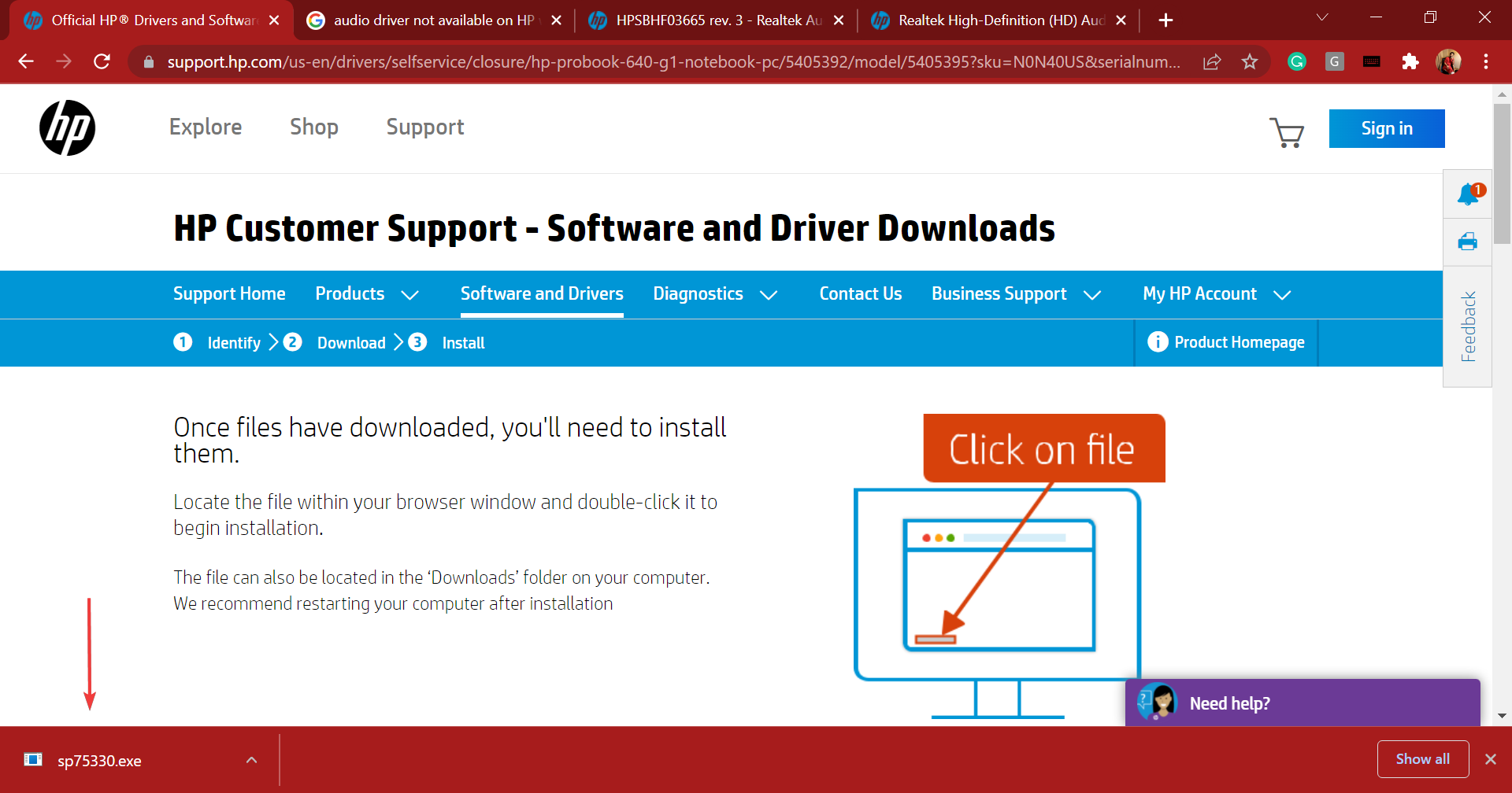 realtek Windows 11 オーディオ ドライバー ダウンロード用のインストーラーを実行します。