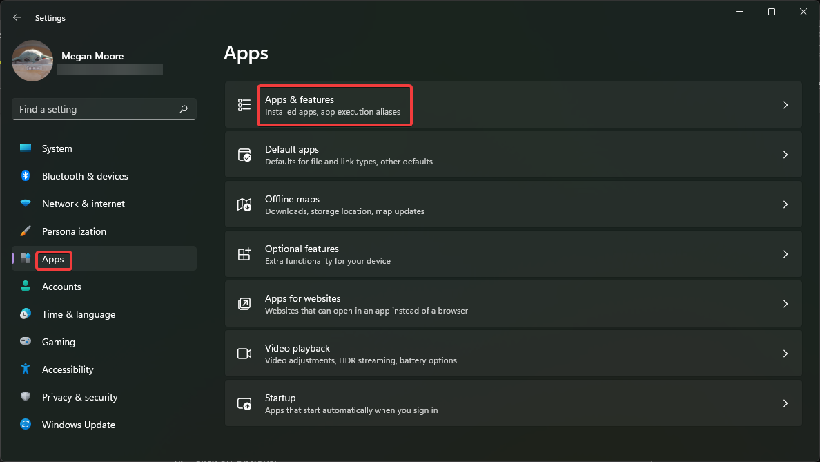Click apps then apps and features if you can't set Opera as default browser.