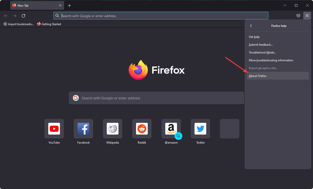clicking about firefox