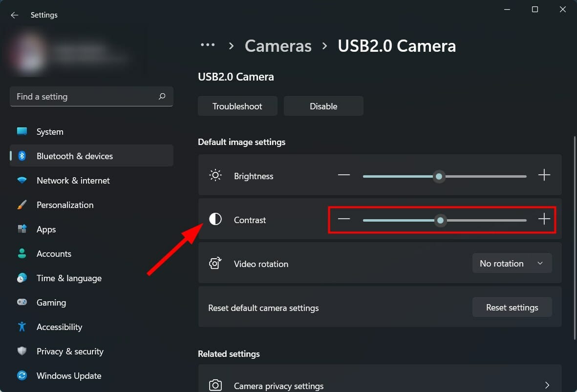 camera settings in windows 7