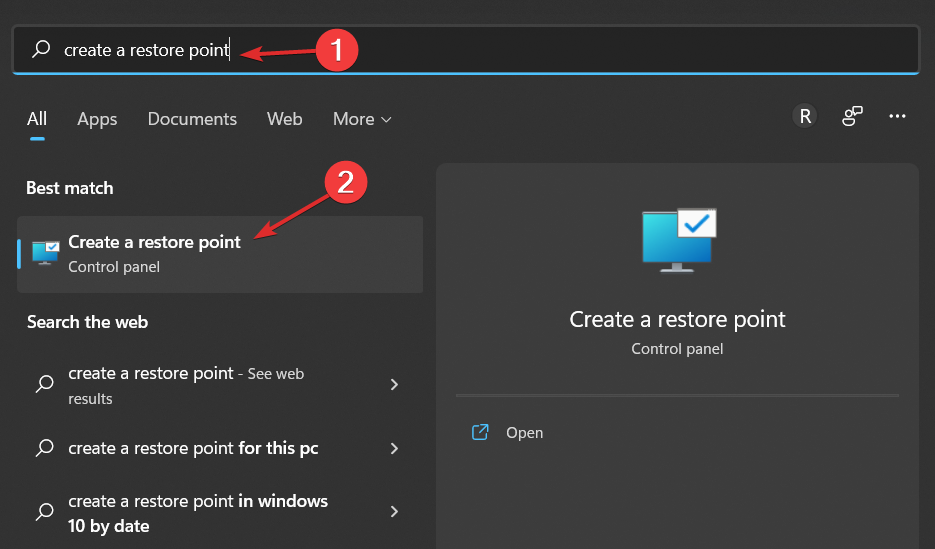 create-a-restore-point windows 11 error system thread exception not handled