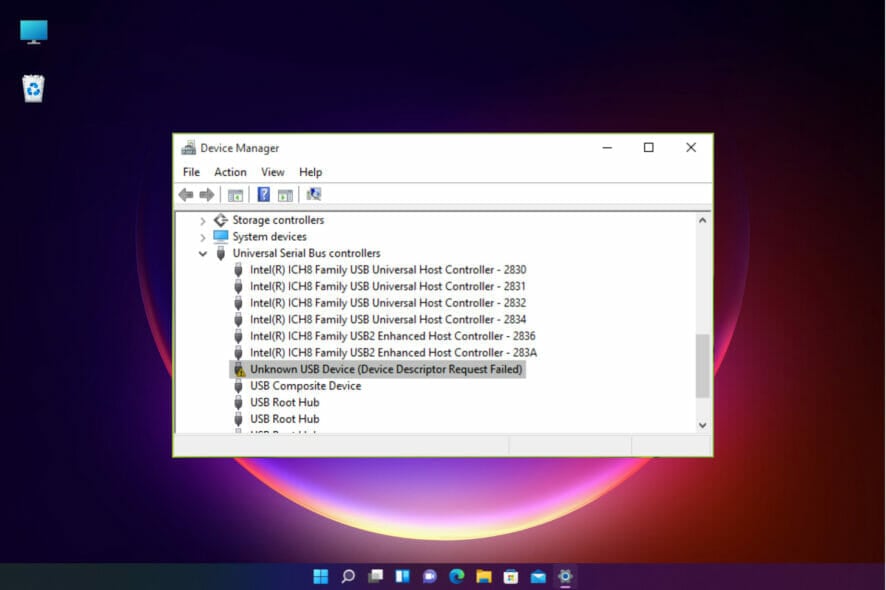 Fix device descriptor request failed windows 11