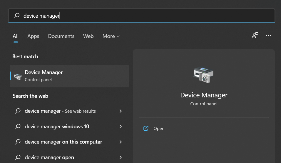 device-manager-search win + x not working windows 11