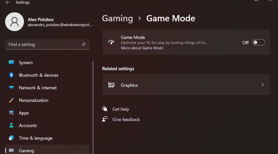 disable game mode windows 11