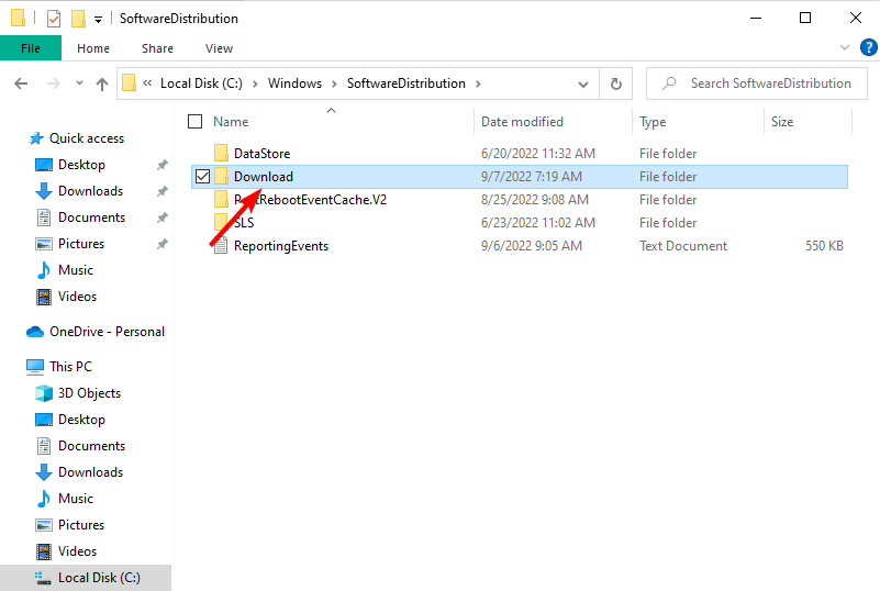 download-delete potential windows update database error detected