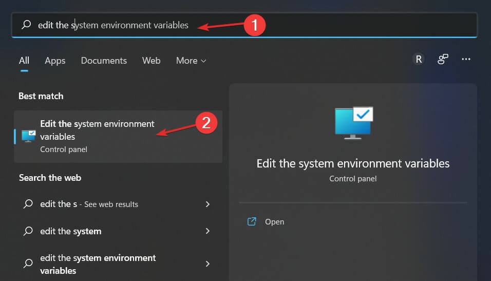 edit-system-variables winget not recognized windows 11