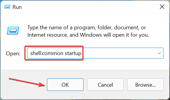 Launch Common Startup to fix windows 11 startup folder not working