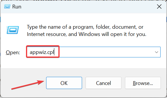 appwiz.cpl to fix windows 10 apps open and close immediately
