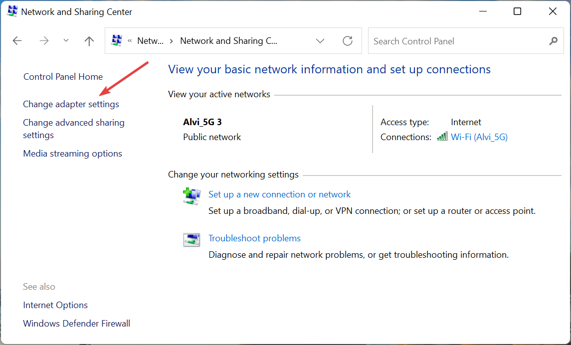 Change adapter settings to fix windows 11 VPN error 720