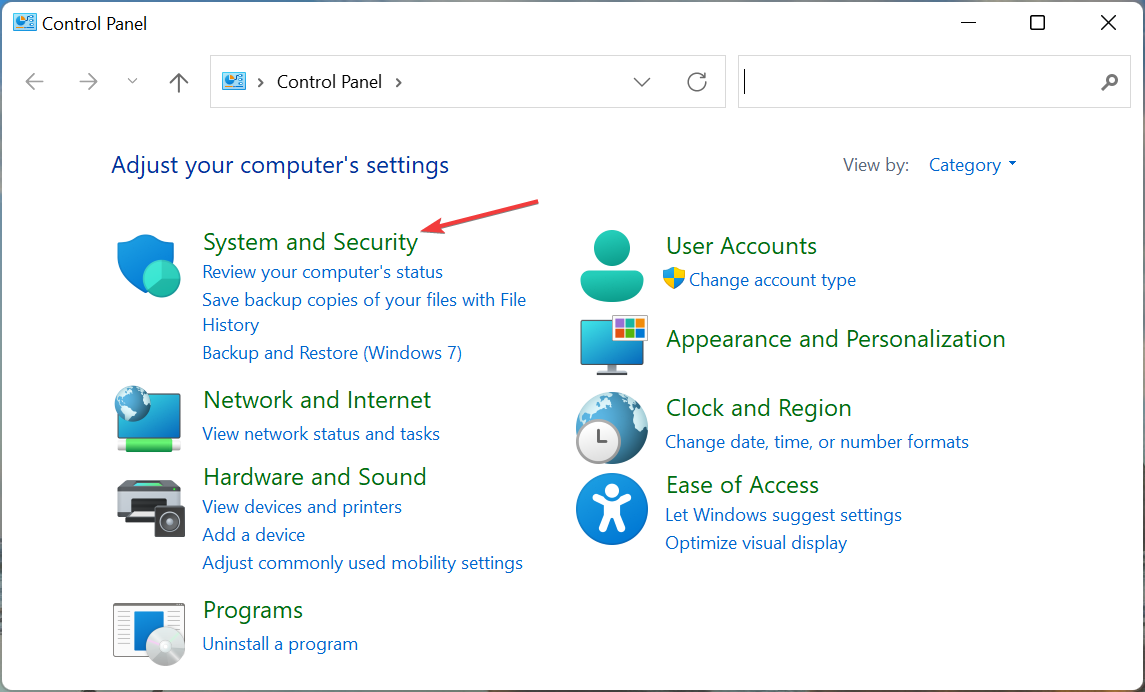 System and Security to fix bitlocker error windows 11