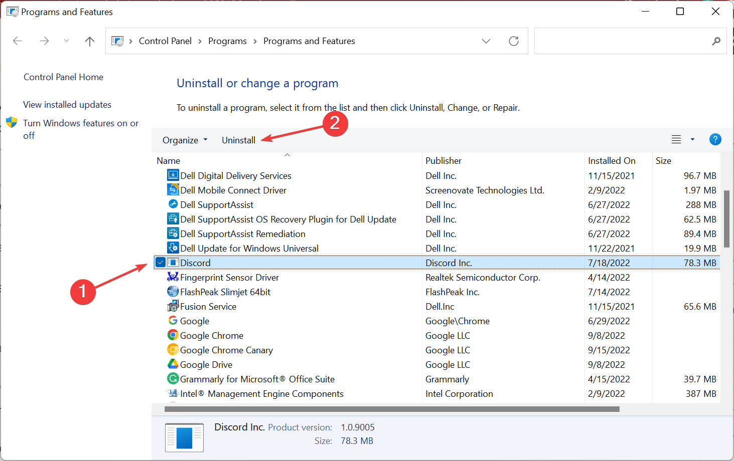 uninstall to fix windows needs more space to update