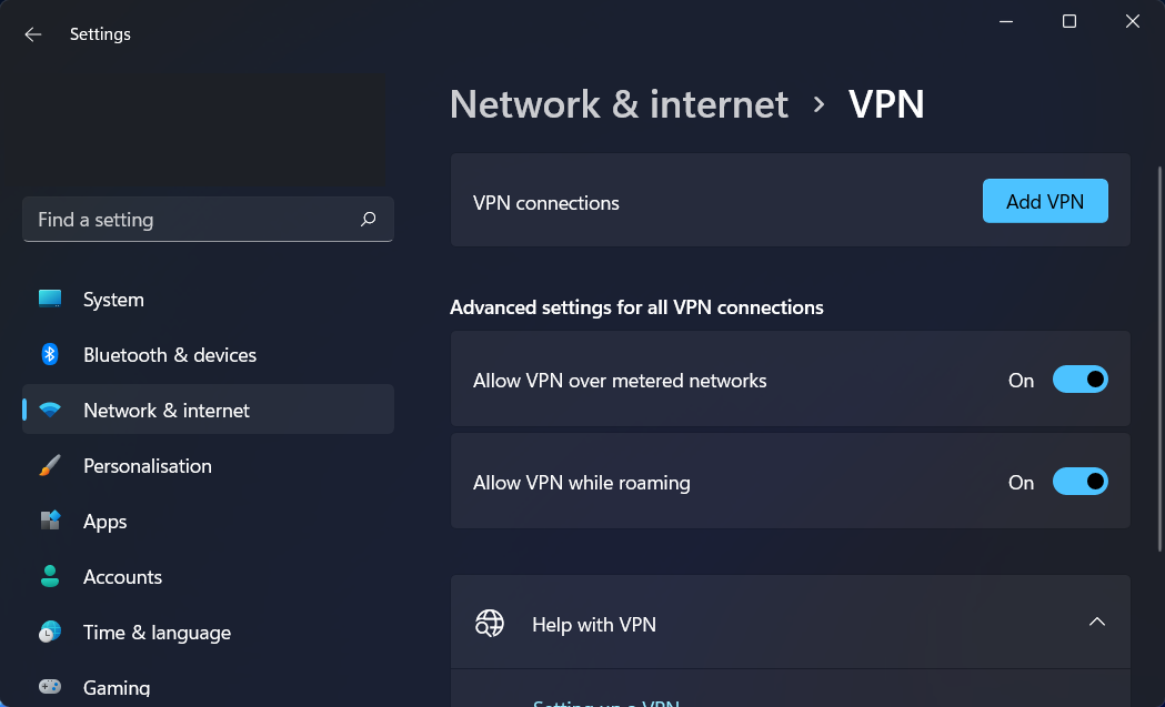 vpn connecting to management interface failed
